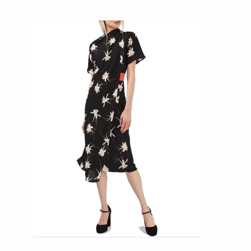 Topshop Orchid Origami Drape Sheath Dress